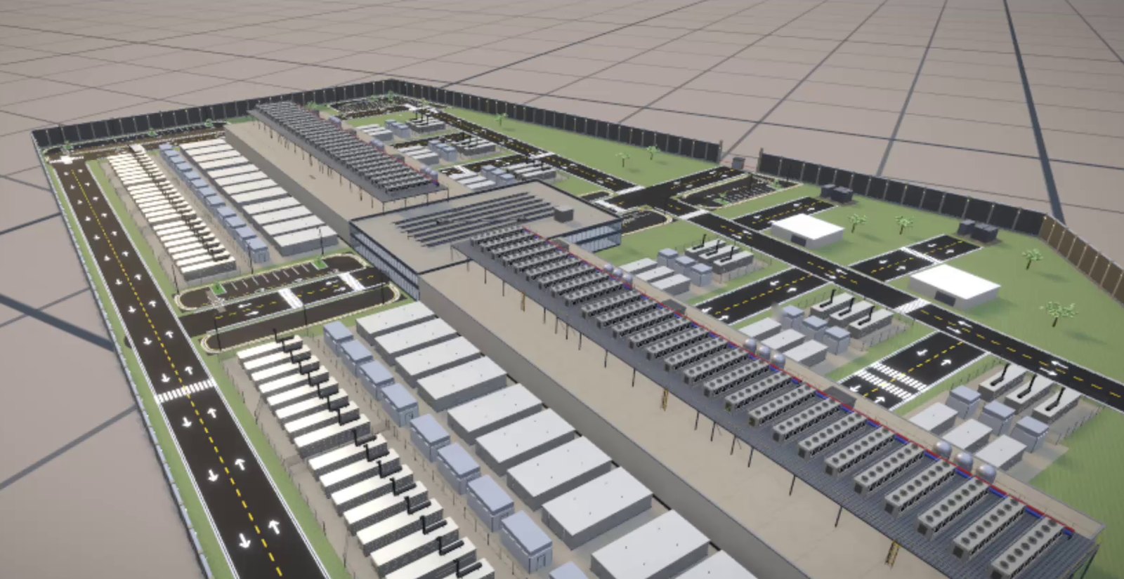 Full data centre campus in 3D generated by DCtoB