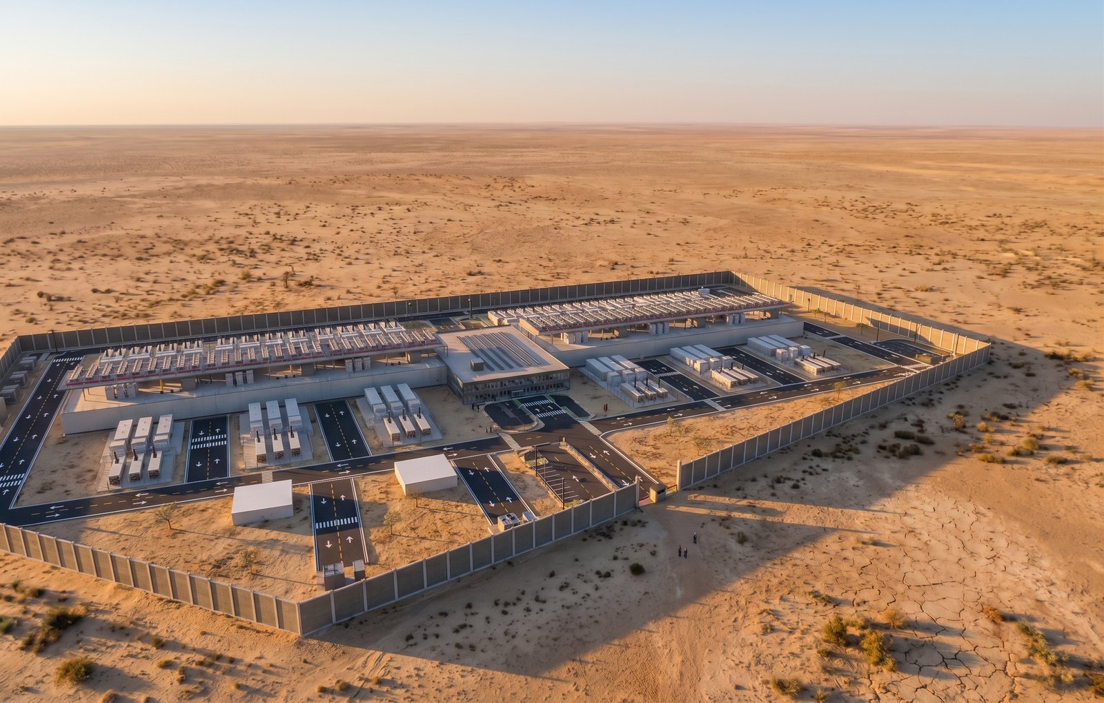 Photo-realistic rendering of a DCtoB-designed data centre campus