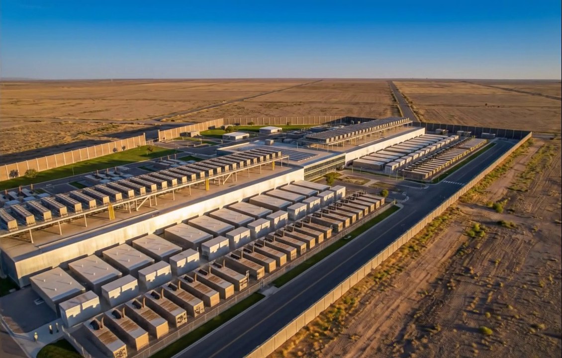 Photo-realistic aerial rendering of a DCtoB-designed data centre campus